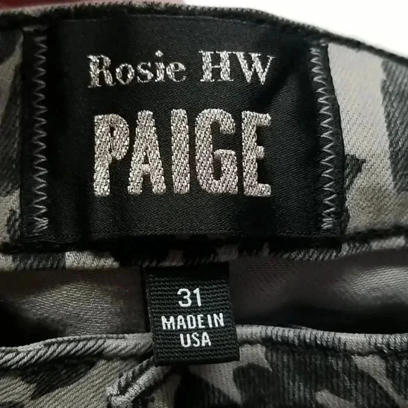 {PAIGE} X Rosie Poppy Leopard Slim Crop Flare Jeans Collaboration Collec… - Picture 14 of 16
